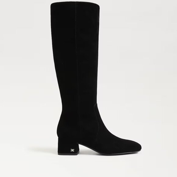 Sam Edelman Porter Knee High Black Suede Boots Sz 8 - Picture 3 of 5